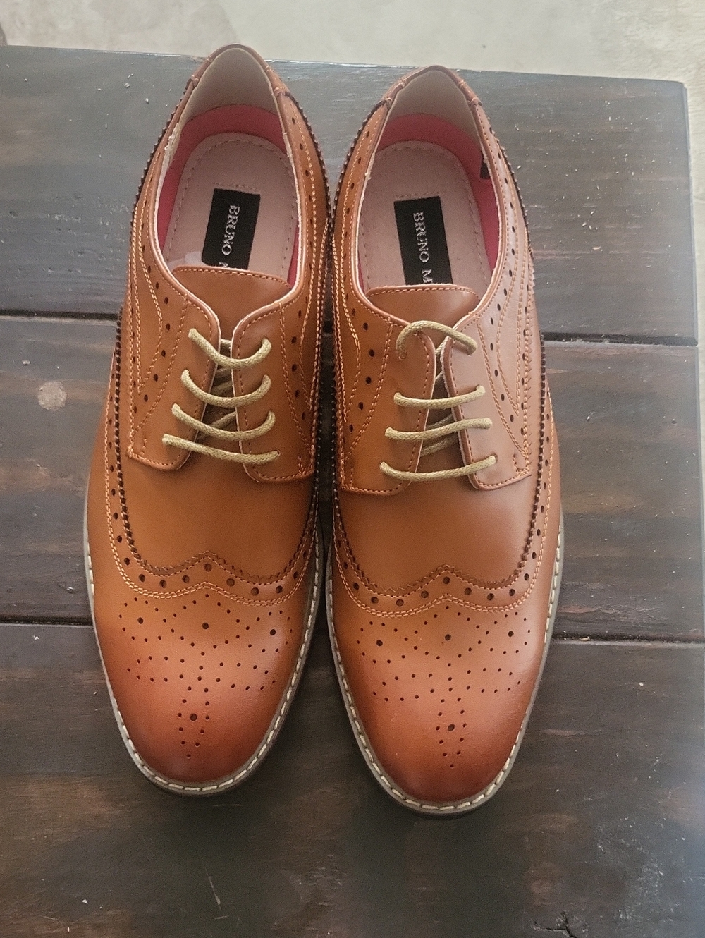 Bruno Marc Men's Brown Wingtip Oxfords